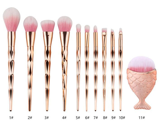 1pc Diamond Fish Makeup Brush Set Foundation Blend Power Eyeshadow Contour Concealer Blush Cosmetic Beauty Make Up